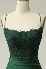 Sparkly Dark Green Beaded Long Prom Dress with Appliques