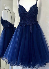 Romantic Tulle Short Homecoming Dress With Appliqued Beading Lace