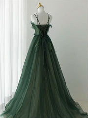 Forest Style Emerald Green Beading Tulle Dress, Prom Dress Fairy,Evening Gown Graduation Party Dress