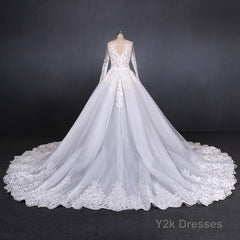 Elegant Long Sleeves Lace Wedding Dresses Beautiful Bridal Dresses