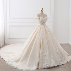 Gorgeous Off The Shouder Ball Gown Long Wedding Dresses Bridal Dresses