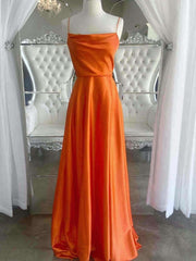 A Line Cowl Neck Satin Prom Dress With Slit