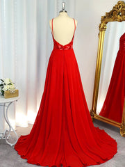 A-line Halter Sequin Sweep Train Chiffon Dress