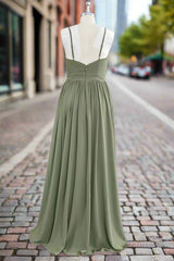 Affordable Spaghetti Straps Chiffon Bridesmaid Dresses