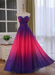 Beautiful Gradient Chiffon Sweetheart Beaded Prom Dress A-line Gradient Party Dress prom dresses shops