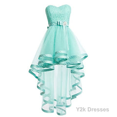 Mint Tulle Homeocming For Teens Pretty Cheap Simple Short Lace Prom Dresses