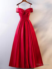 Red Tea Length Prom Dresses, Red Tea Length Formal Bridesmaid Dresses