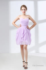 Short A Line Ruffle Strapless Homecoming Dresses