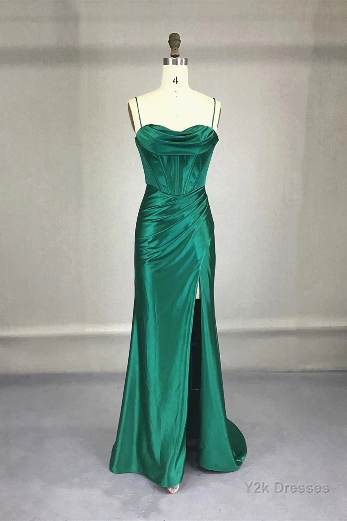 Strapless Dark Green Prom Dresses, Dark Green Formal Evening Dresses