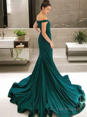 Trumpet/Mermaid Off-the-Shoulder Sweep Train Sequins Evening Dresses With Ruffles