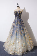 Unique tulle lace long prom dress tulle formal dress