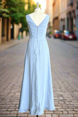 V Neck Sleeveless Chiffon Bridesmaid Dresses